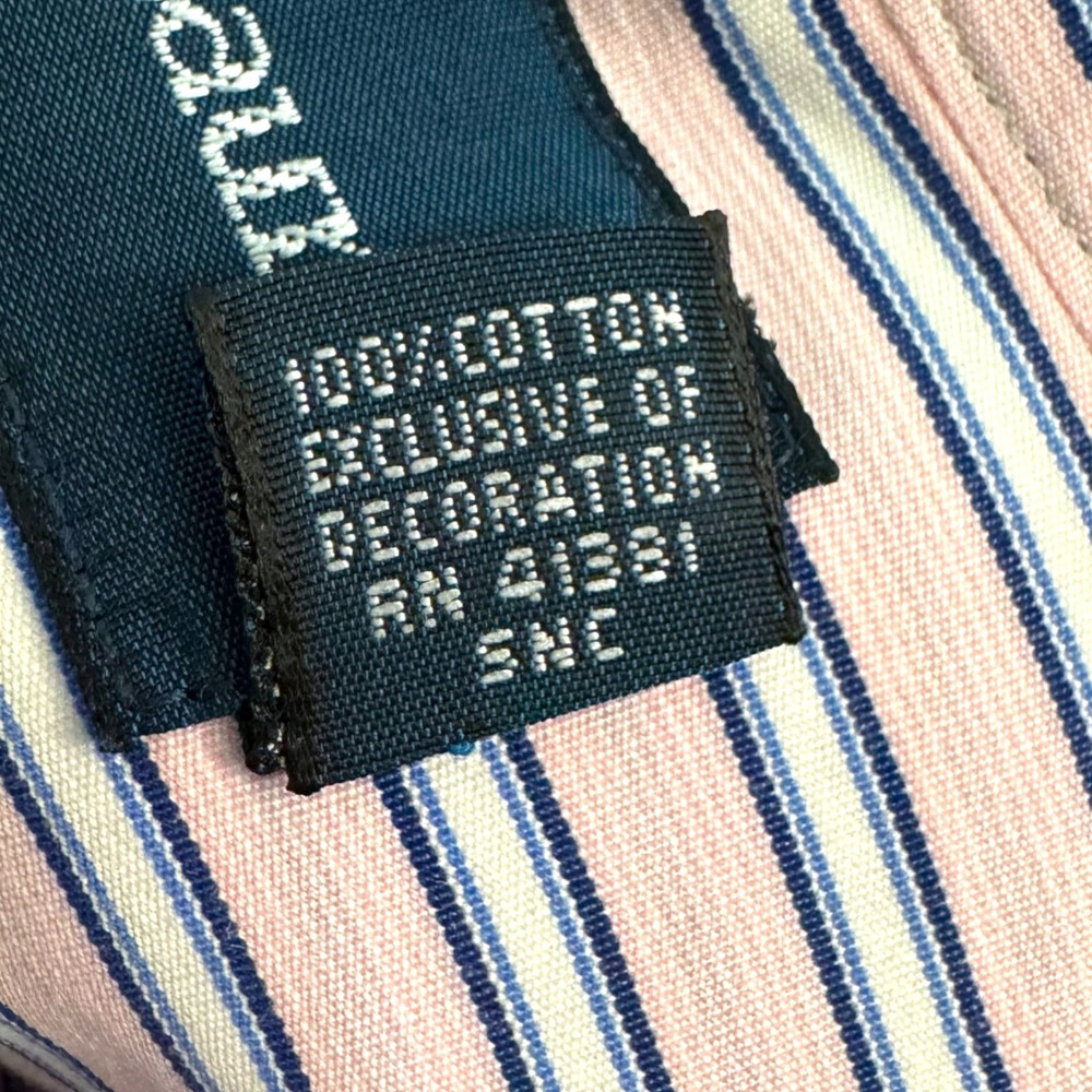 Ralph Lauren Classic Fit Men's‎ L 16 34/35 Pink Blue Stripe Button Down Shirt - Picture 6 of 6